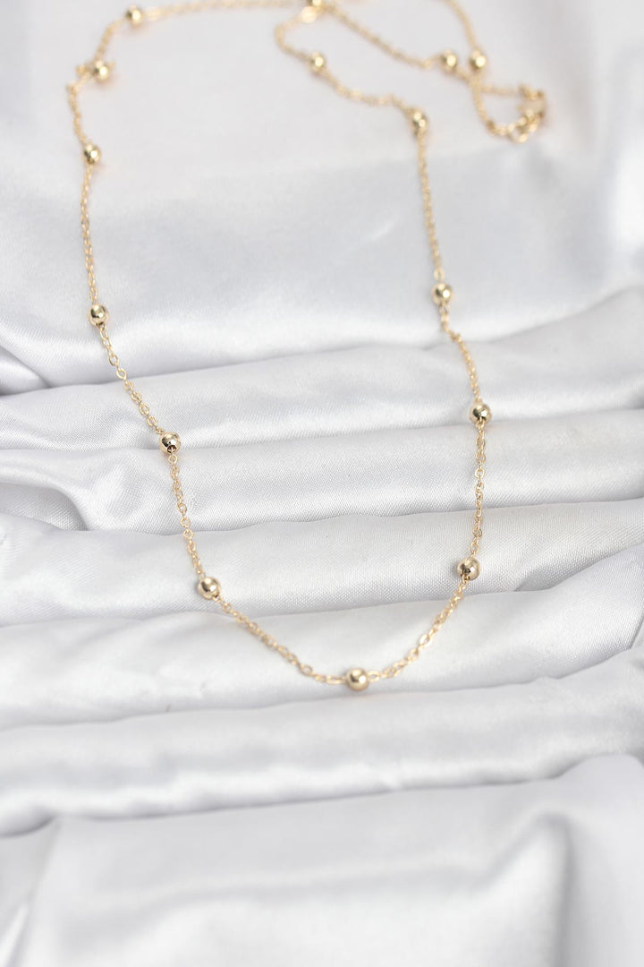 EBJ CM 14K Gold Renk Pirinç Top Zincirli 60 cm Kadın Kolye - Ourém