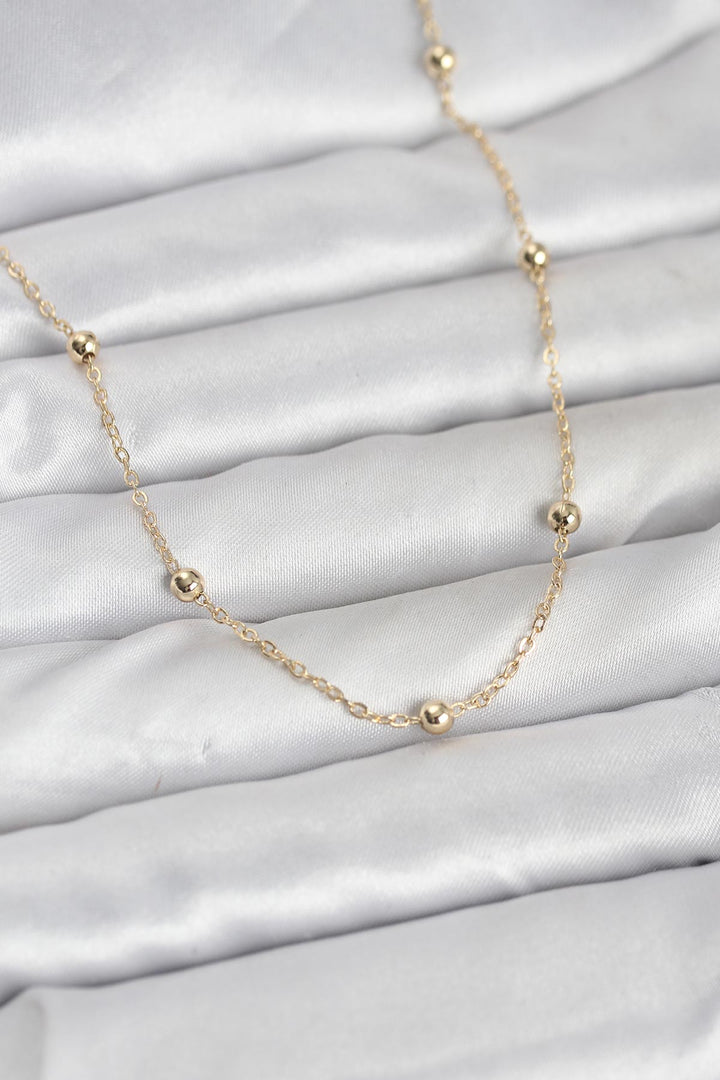 EBJ CM 14K Gold Renk Pirinç Top Zincirli 60 cm Kadın Kolye - Ourém
