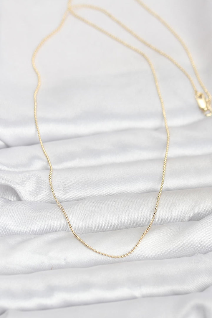 EBJ CM 14K Gold Renk İnce Top Zincirli 60 cm Kadın Kolye - Niort
