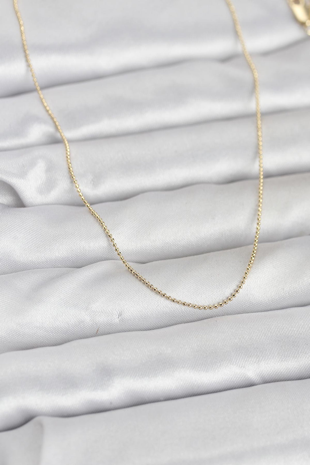 EBJ CM 14K Gold Renk İnce Top Zincirli 60 cm Kadın Kolye - Niort