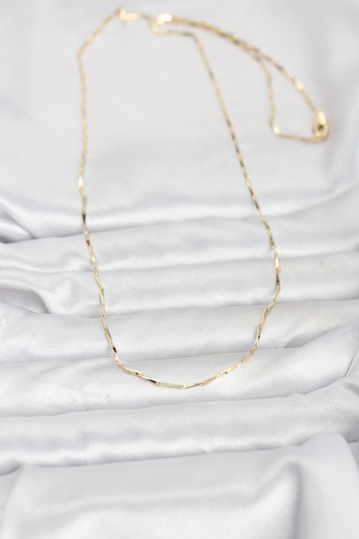 EBJ CM 14K Gold Renk Çubuk Kesme Zincir Model 60 cm Kadın Kolye - Cortlandt