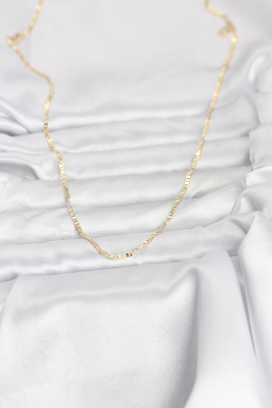 EBJ CM 14K Gold Renk Yassı Zincir Model 60 cm Kadın Kolye - Toowoomba