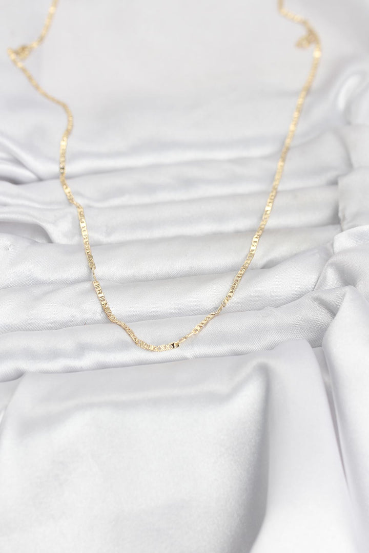 EBJ CM 14K Gold Renk Yassı Zincir Model 60 cm Kadın Kolye - Toowoomba