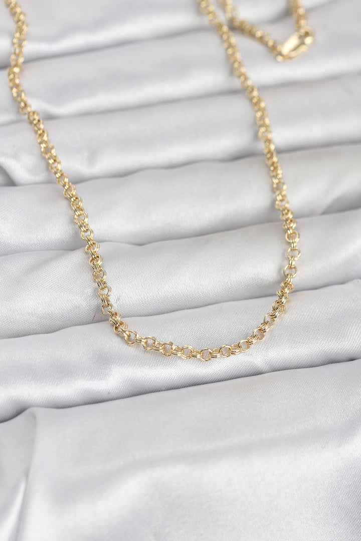 EBJ CM 14K Gold Renk Halka Zincir Model 60 cm Kadın Kolye - Beverly