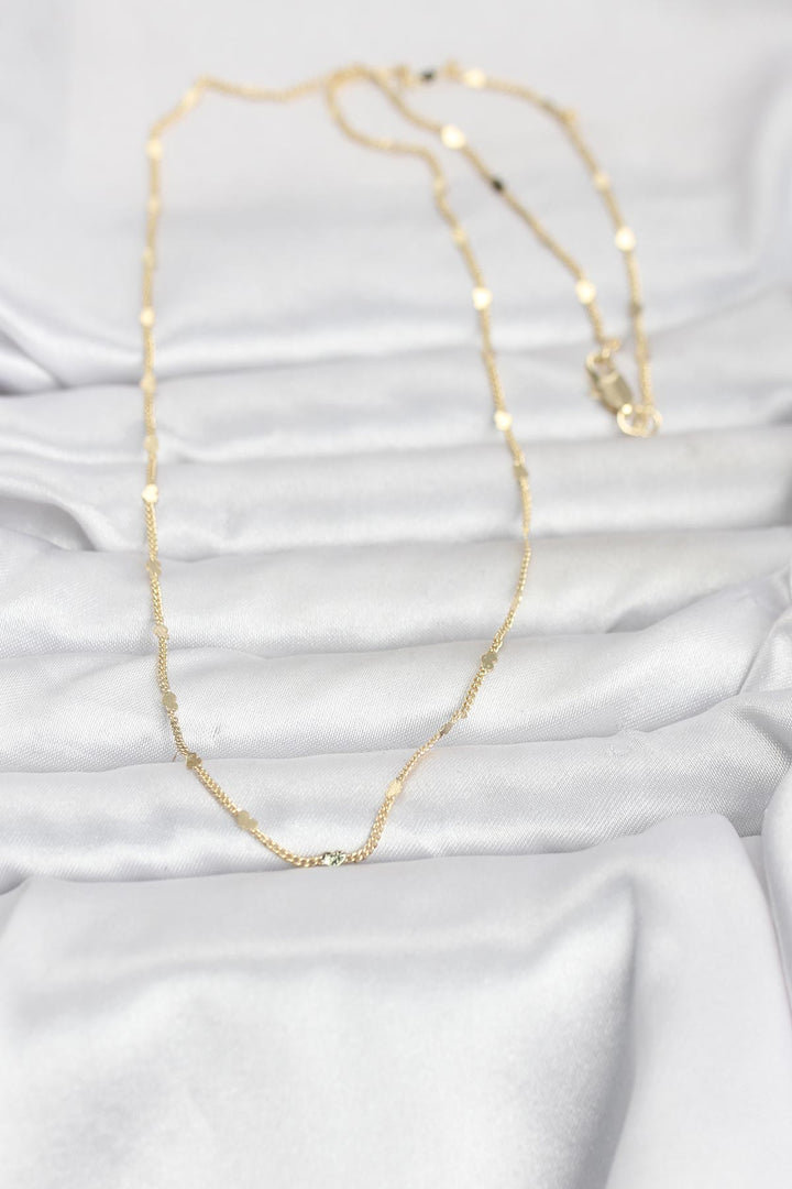 EBJ CM 14K Gold Renk Ezme Kalp Detaylı 60 cm Zincir Kadın Kolye - Avellino