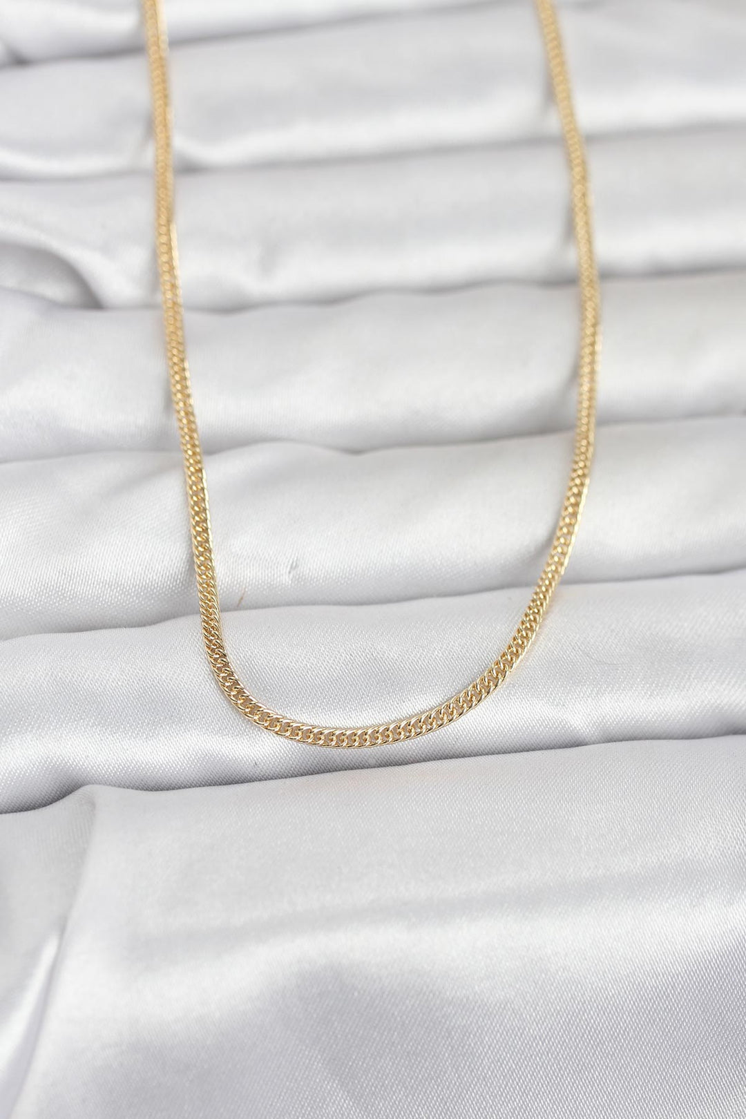 EBJ CM 14K Gold Renk Dolgun Zincir Model 60 cm Kadın Kolye - Pinerolo