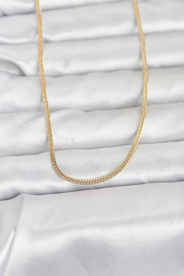 EBJ CM 14K Gold Renk Dolgun Zincir Model 60 cm Kadın Kolye - Pinerolo