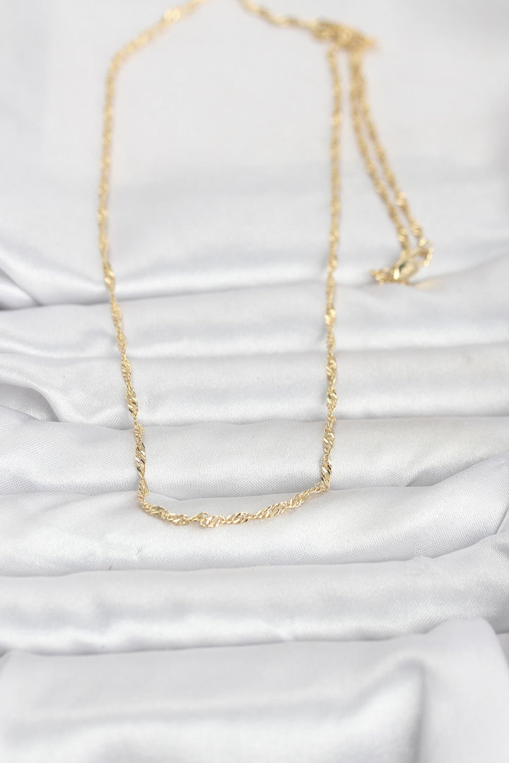 EBJ CM 14K Gold Renk Burgu Zincirli 60 cm Kadın Kolye - Highlands Ranch