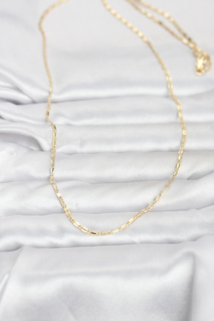 EBJ CM 14K Gold Renk Lazerli Zincir Model 60 cm Kadın Kolye - Massy