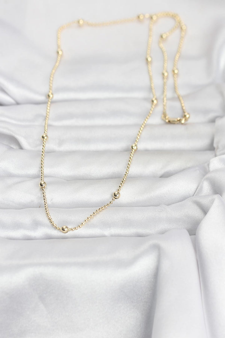 EBJ CM 14K Gold Renk Top Zincir 60 cm Kadın Kolye - La Barca