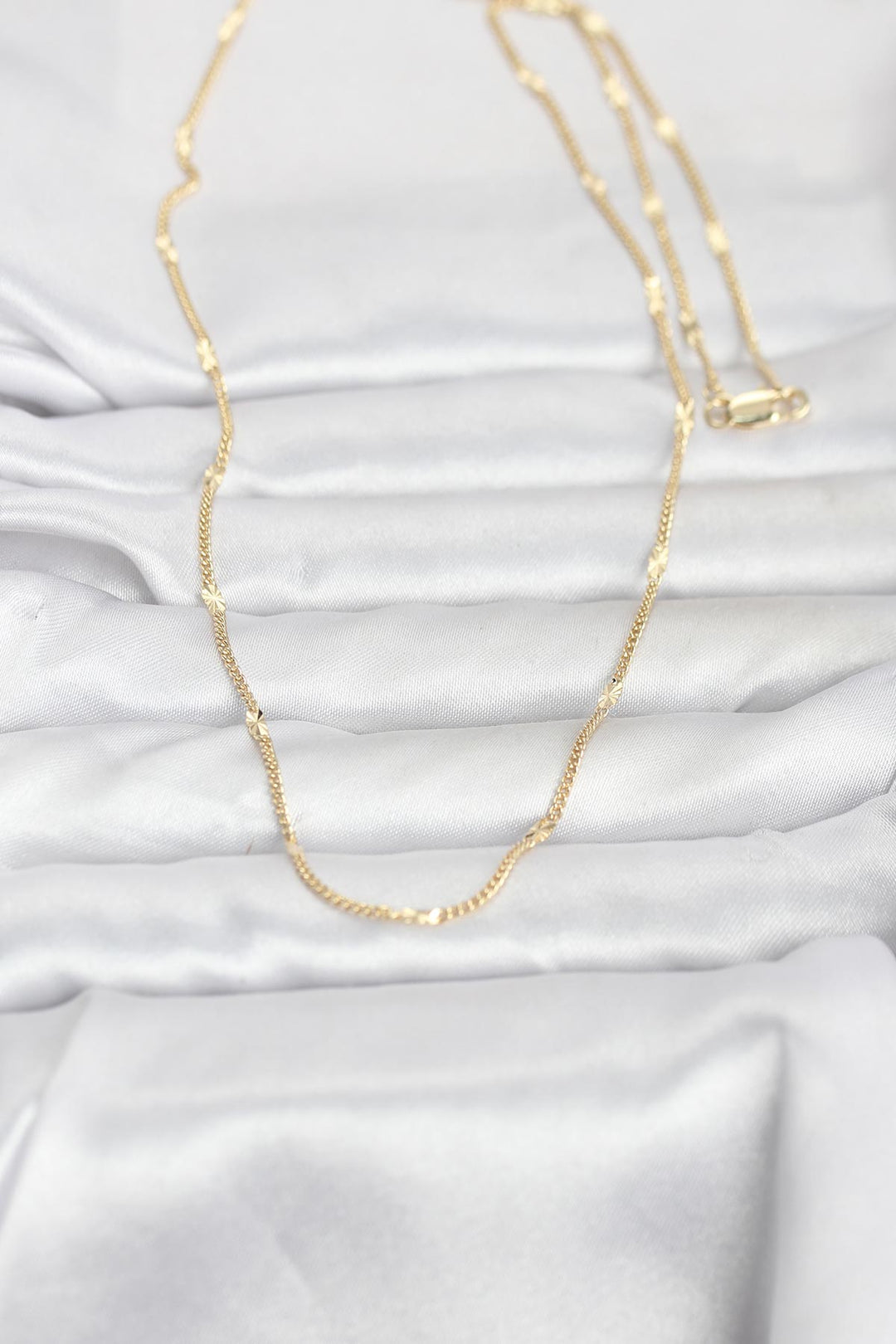 EBJ CM 14K Gold Renk Lazer Puntalı Model 60 cm Kadın Kolye - Troyes
