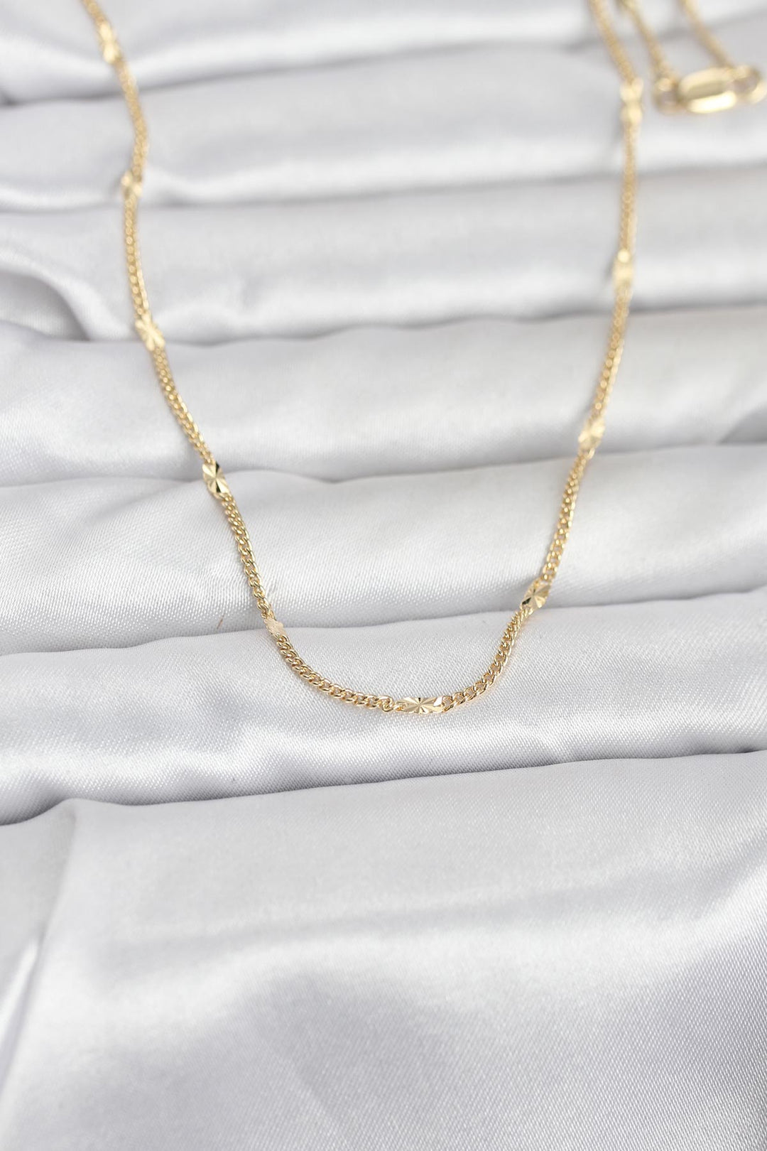 EBJ CM 14K Gold Renk Lazer Puntalı Model 60 cm Kadın Kolye - Troyes
