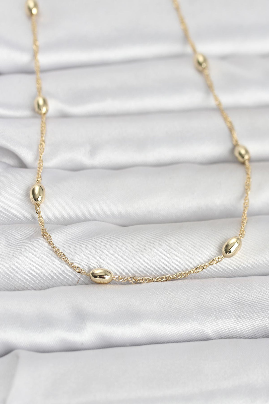 EBJ CM 14K Gold Renk Topçuklu Burgu Zincir Model 60 cm Kadın Kolye - Binghamton