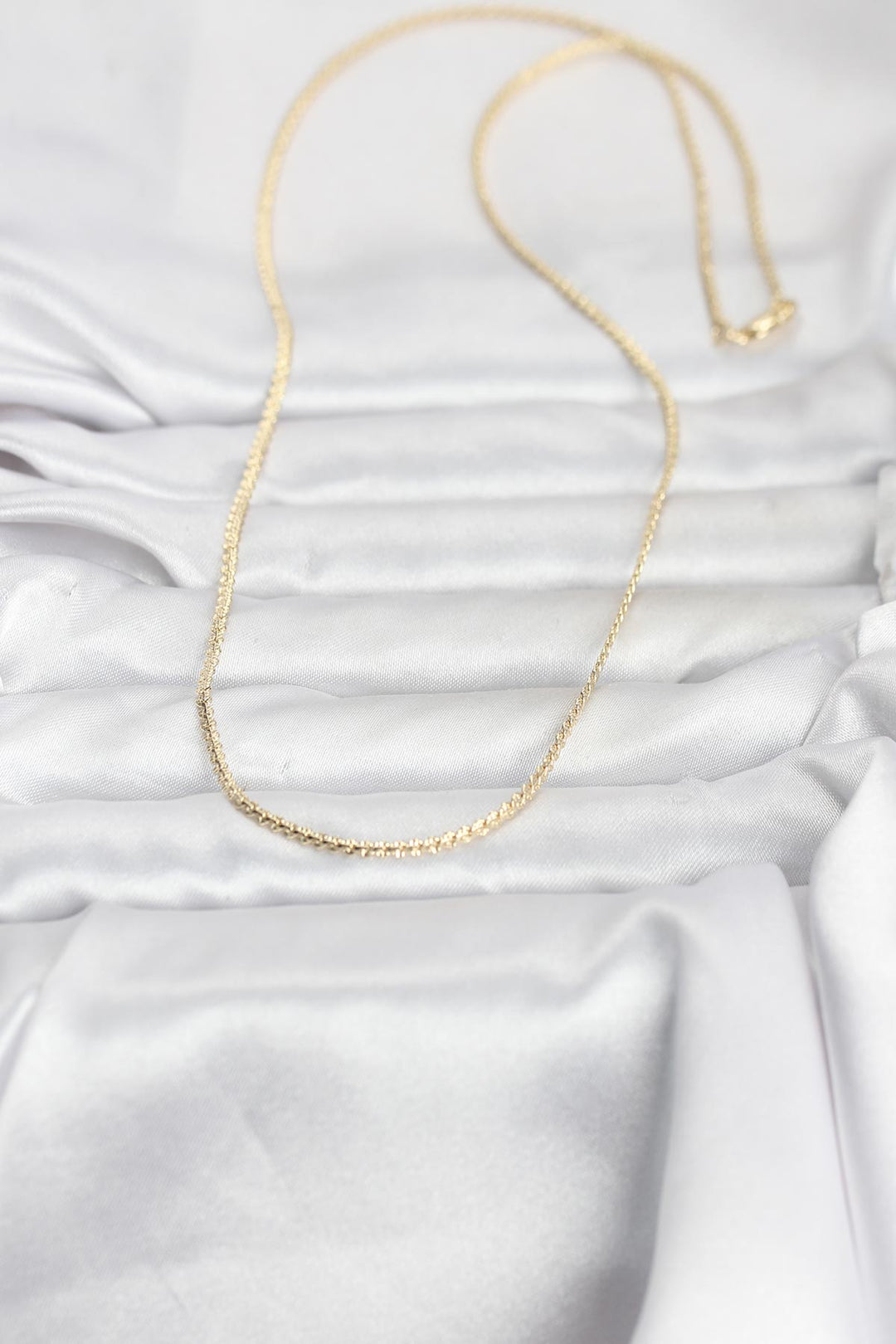 EBJ CM 14K Gold Renk Yassı Zincir Model 60 cm Kadın Kolye - Guacharachi