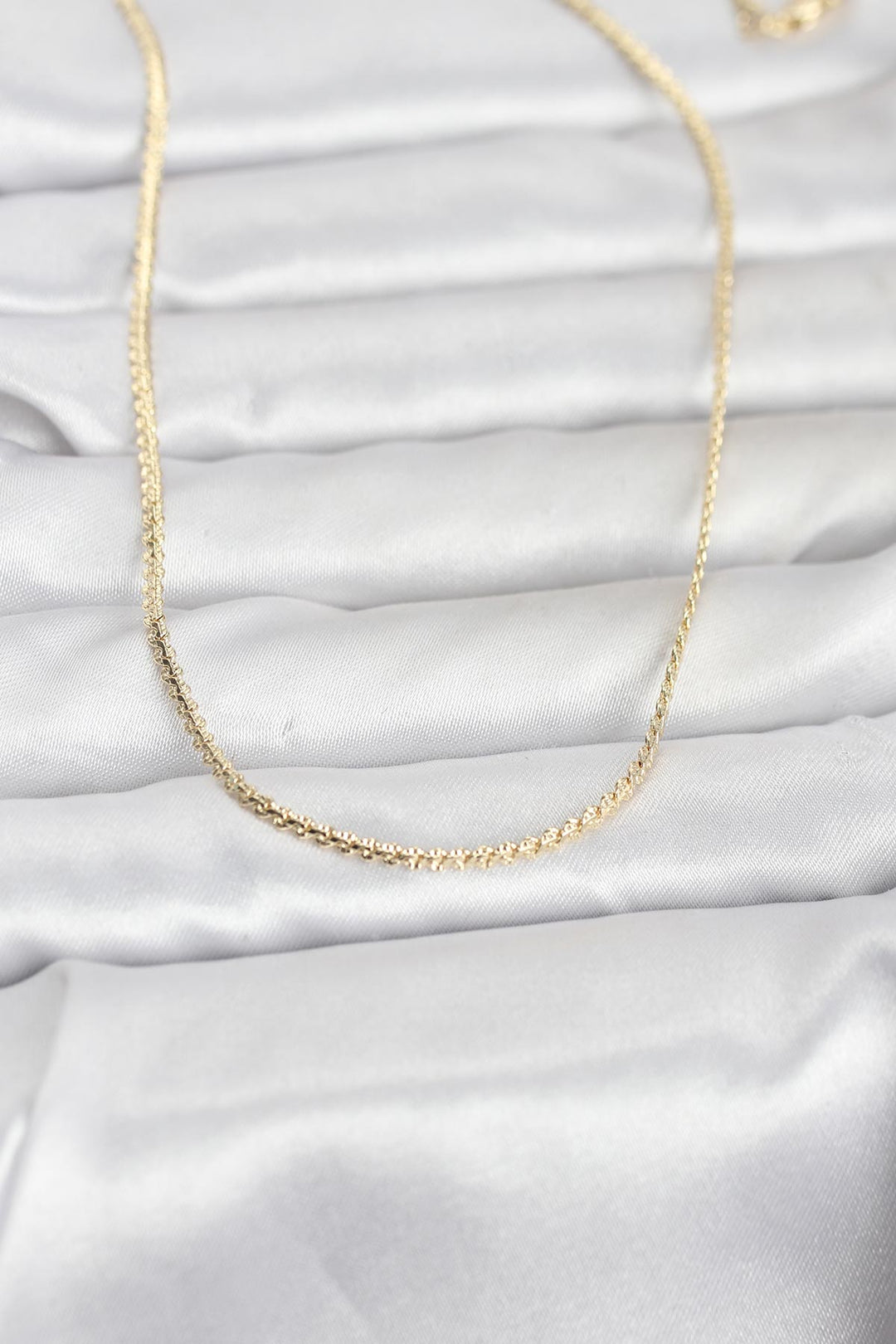 EBJ CM 14K Gold Renk Yassı Zincir Model 60 cm Kadın Kolye - Guacharachi