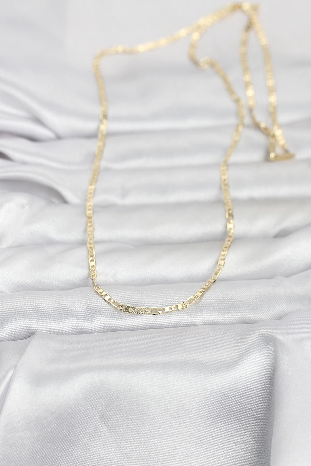 EBJ CM 14K Gold Renk Lazerli Yassı Model Zincirli 60 cm Kadın Kolye - Hendersonville