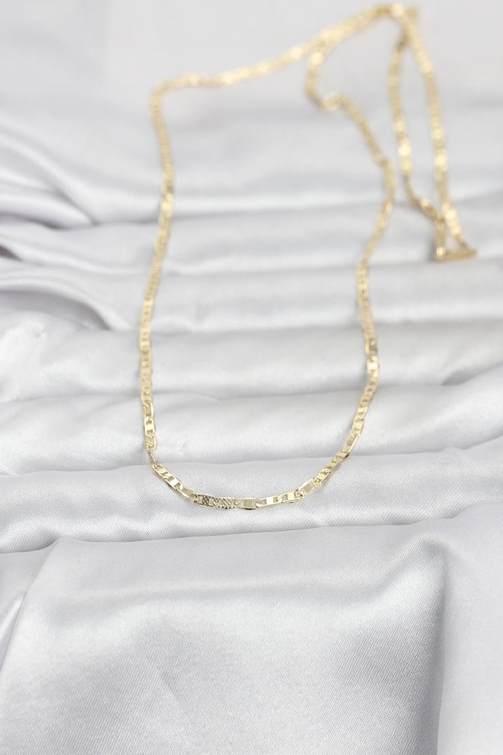 EBJ CM 14K Gold Renk Lazerli Yassı Model Zincirli 60 cm Kadın Kolye - Hendersonville