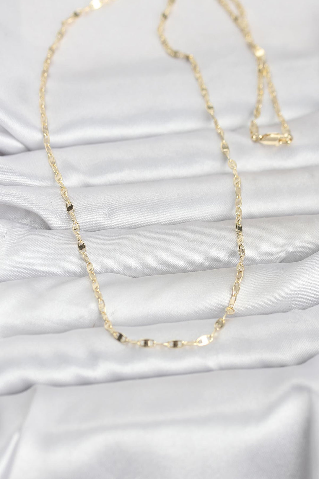 EBJ CM 14K Gold Renk Yassı Gemici Zincir Model 60 cm Kadın Kolye - Denver