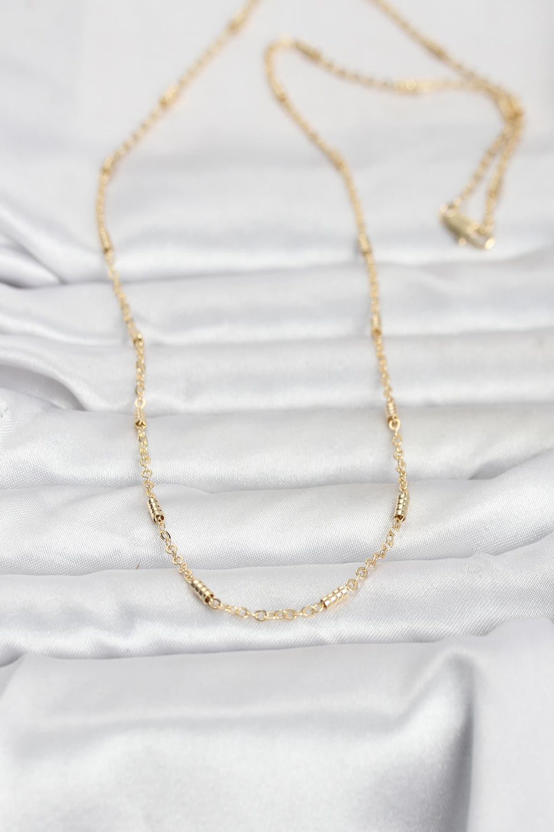 EBJ CM 14K Gold Renk Bar Zincir Model 60 cm Kadın Kolye - Gilbert
