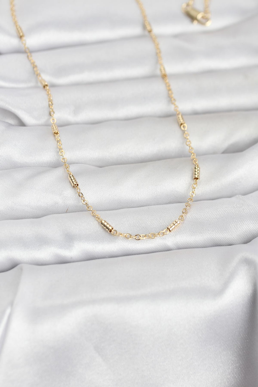 EBJ CM 14K Gold Renk Bar Zincir Model 60 cm Kadın Kolye - Gilbert