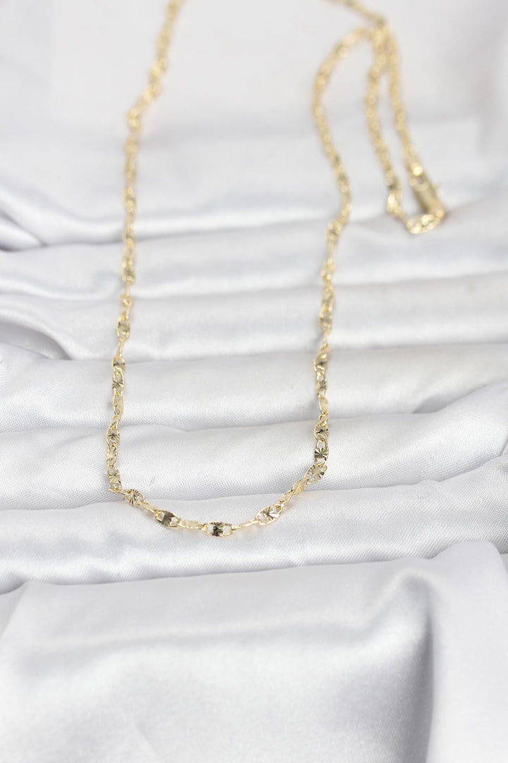 EBJ CM 14K Gold Renk Lazerli Gemici Zincir Model 60 cm Kadın Kolye - Palenque