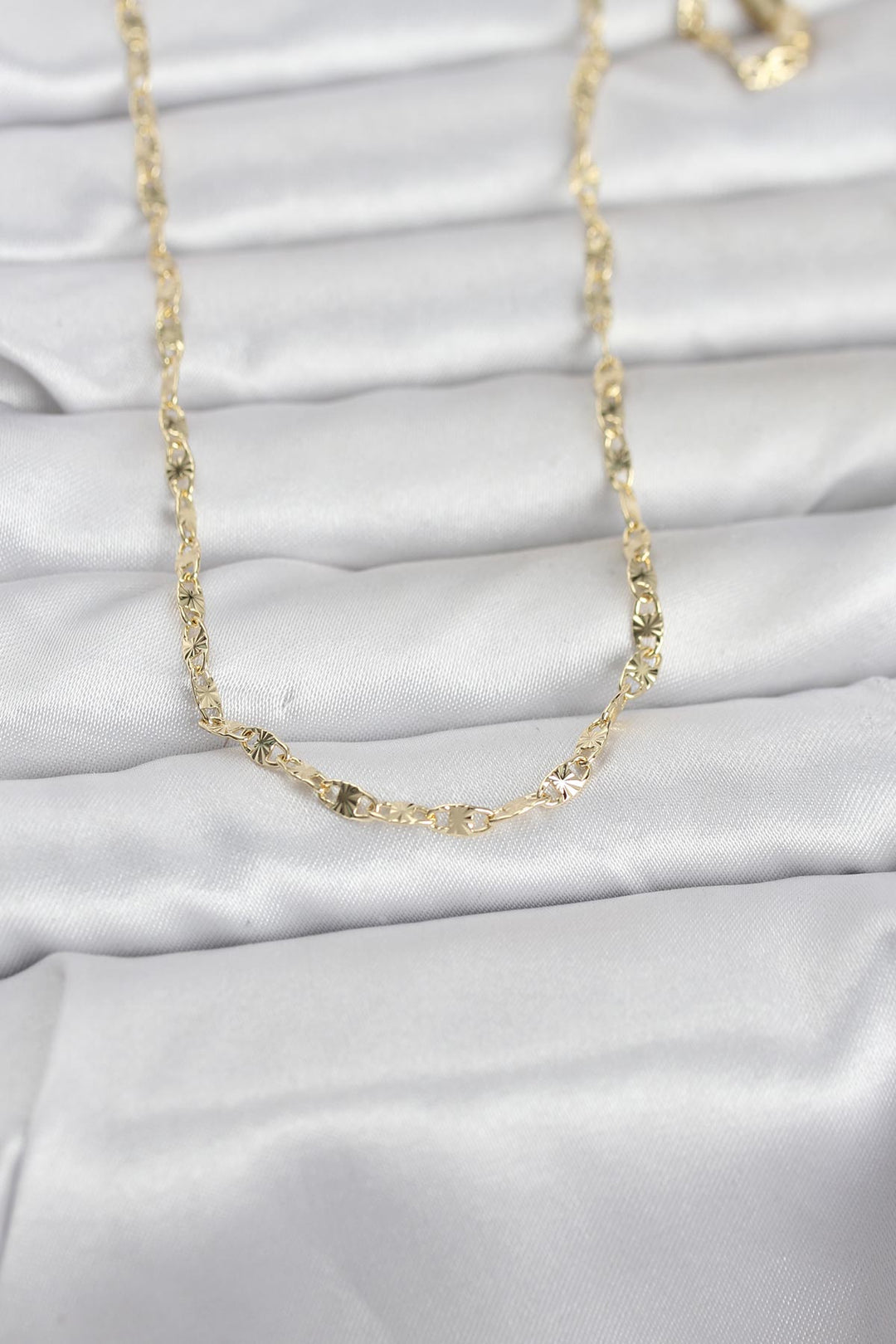 EBJ CM 14K Gold Renk Lazerli Gemici Zincir Model 60 cm Kadın Kolye - Palenque