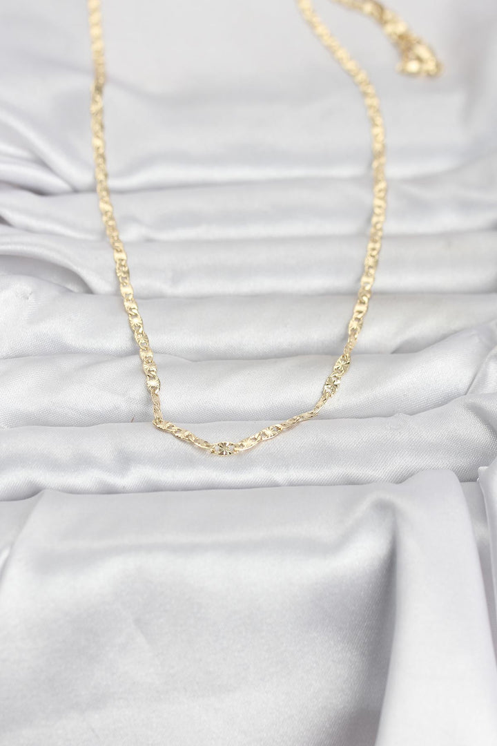 EBJ CM 14K Gold Renk Lazer Zincirli Model 60 cm Kadın Kolye - Bozeman