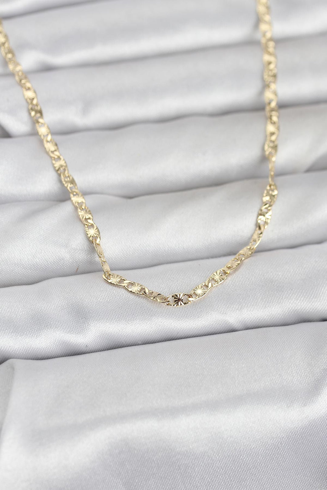 EBJ CM 14K Gold Renk Lazer Zincirli Model 60 cm Kadın Kolye - Bozeman