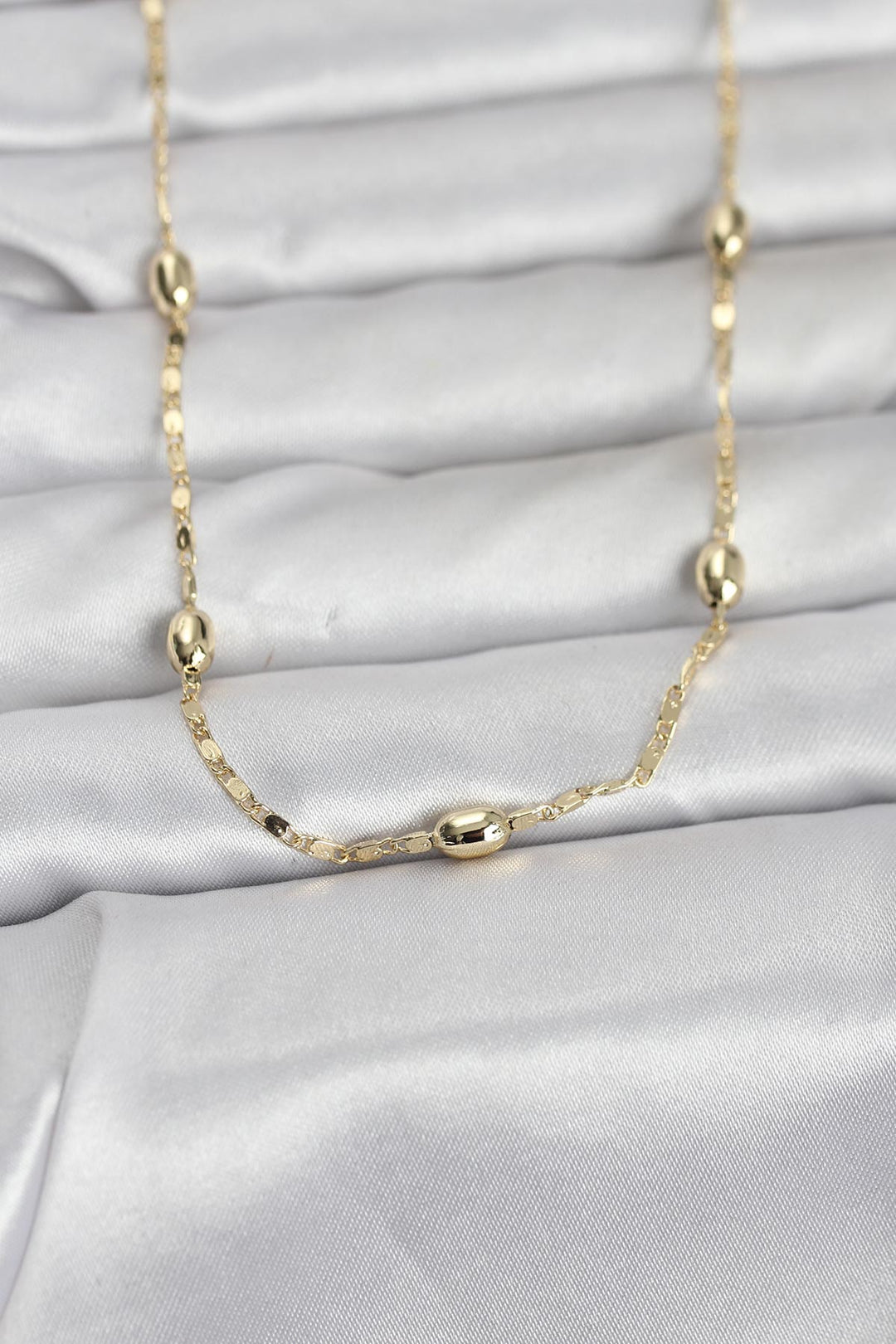 EBJ CM 14K Gold Renk Damla Topçuklu Zincir Model 60 cm Kadın Kolye - Melton