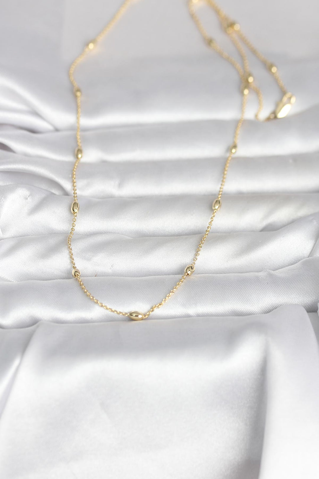 EBJ CM 14K Gold Renk Damla Topçuk Model Zincirli 60 cm Kadın Kolye - Lugo