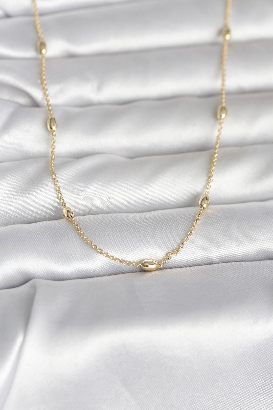 EBJ CM 14K Gold Renk Damla Topçuk Model Zincirli 60 cm Kadın Kolye - Lugo