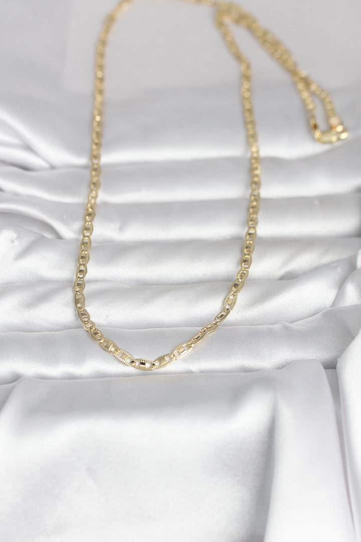 EBJ CM 14K Gold Renk Lazer Kesim Zincirli Model 60 cm Kadın Kolye - Fulham