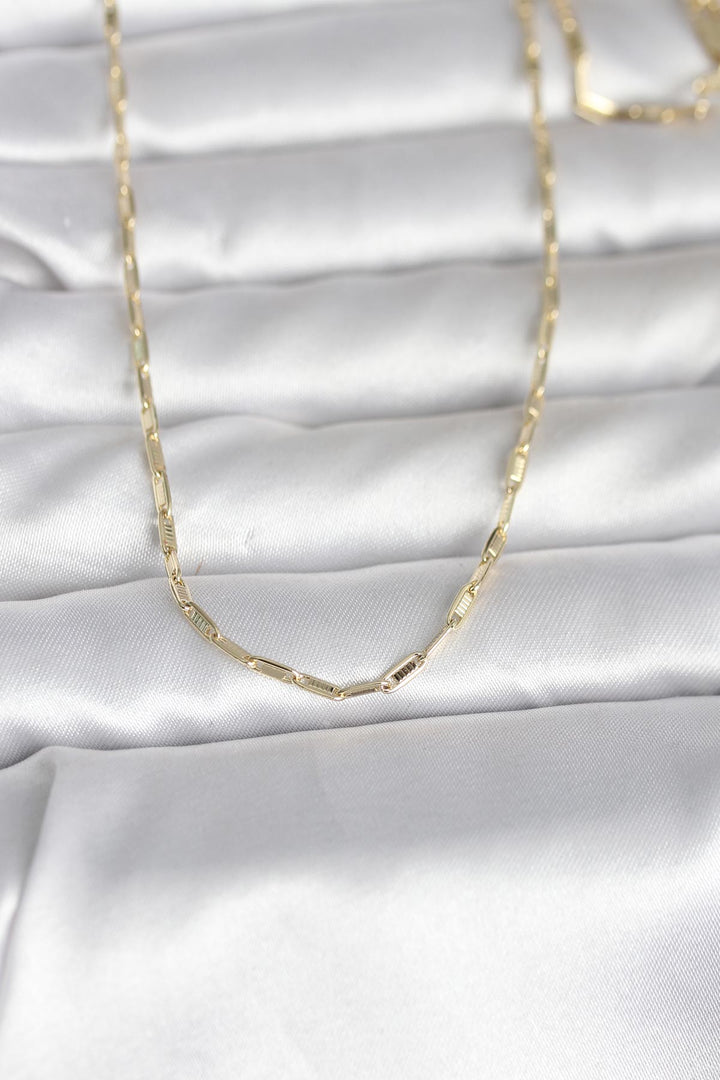 EBJ CM 14K Gold Renk İnce Ataç Zincir Model 60 cm Kadın Kolye - Hoofddorp