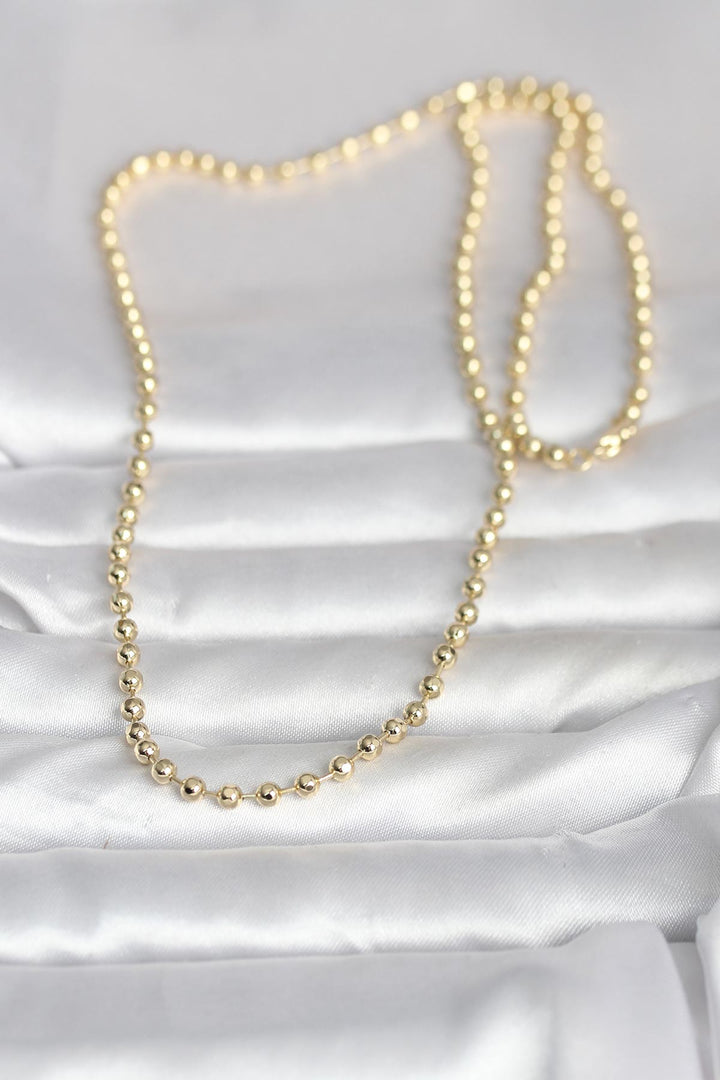 EBJ CM 14K Gold Renk Top Zincirli Model 60 cm Kadın Kolye - Waco