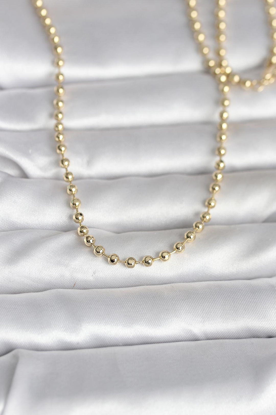 EBJ CM 14K Gold Renk Top Zincirli Model 60 cm Kadın Kolye - Waco