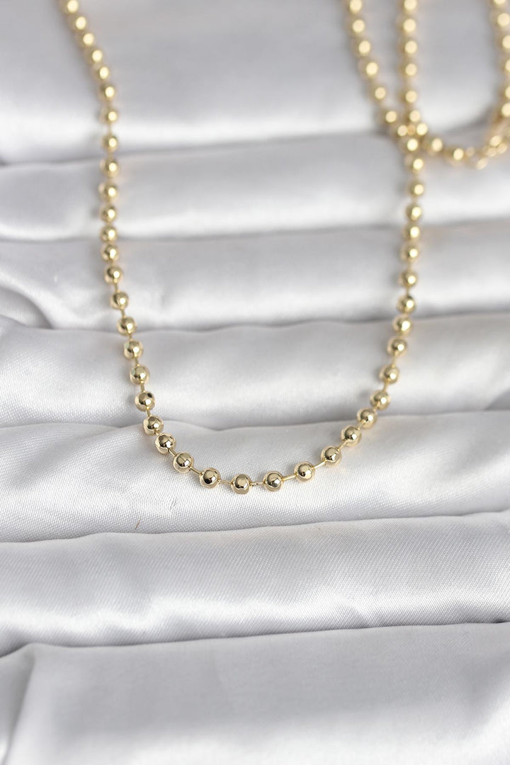 EBJ CM 14K Gold Renk Top Zincirli Model 60 cm Kadın Kolye - Waco