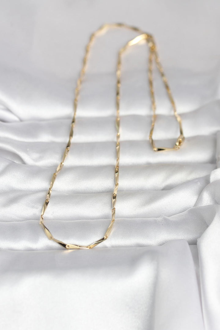 EBJ CM 14K Gold Renk Kesme Çubuk Zincirli Model 60 cm Kadın Kolye - Leesburg