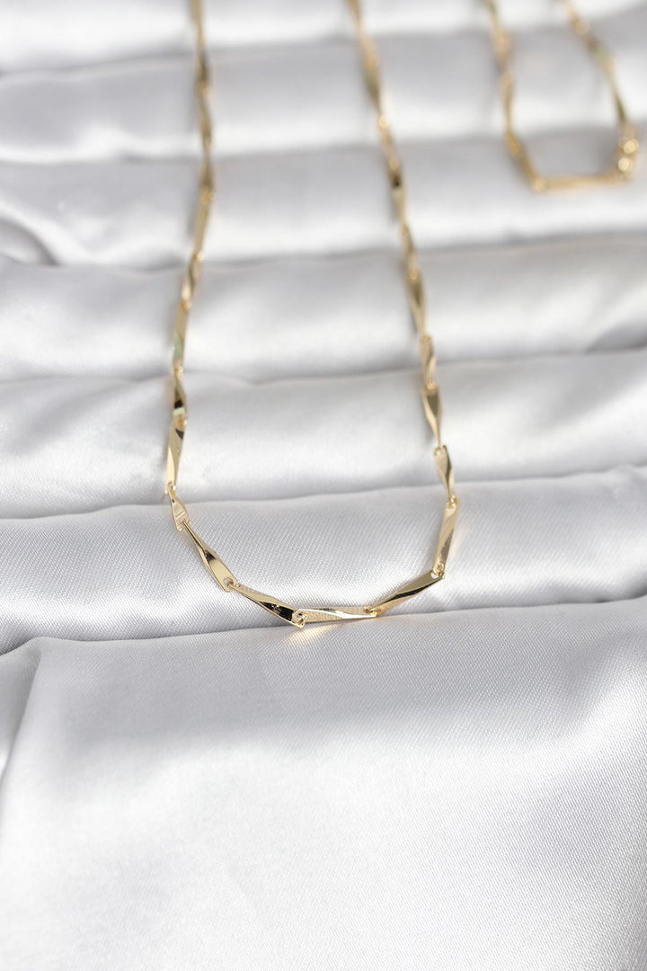 EBJ CM 14K Gold Renk Kesme Çubuk Zincirli Model 60 cm Kadın Kolye - Leesburg