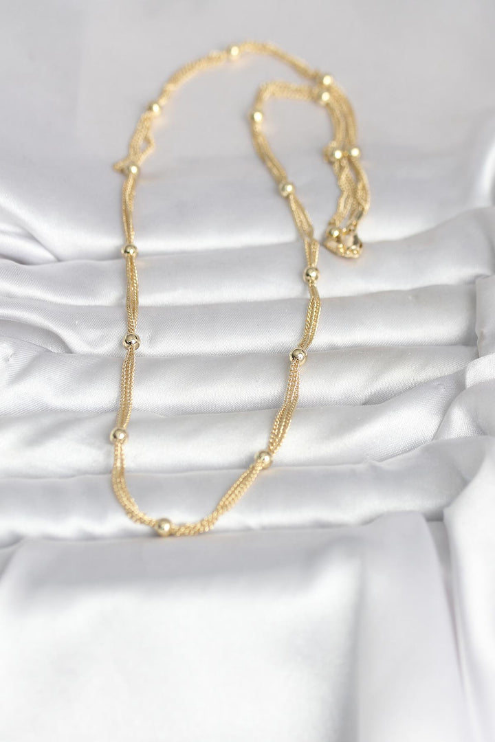 EBJ CM 14K Gold Renk Topçuk Model 60 cm Kadın Kolye - Crewe