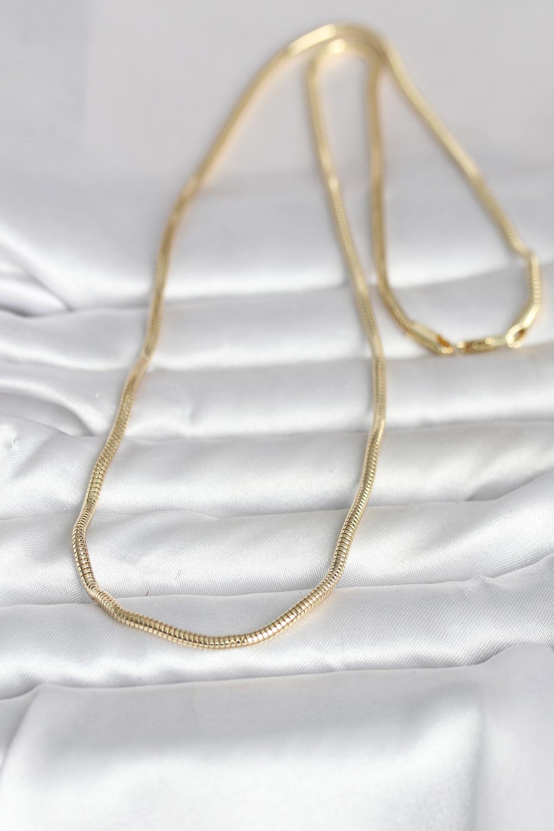 EBJ CM 14K Gold Renk Yılan Zincir Model 60 cm Kadın Kolye - Hasselt