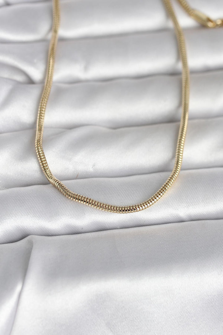 EBJ CM 14K Gold Renk Yılan Zincir Model 60 cm Kadın Kolye - Hasselt
