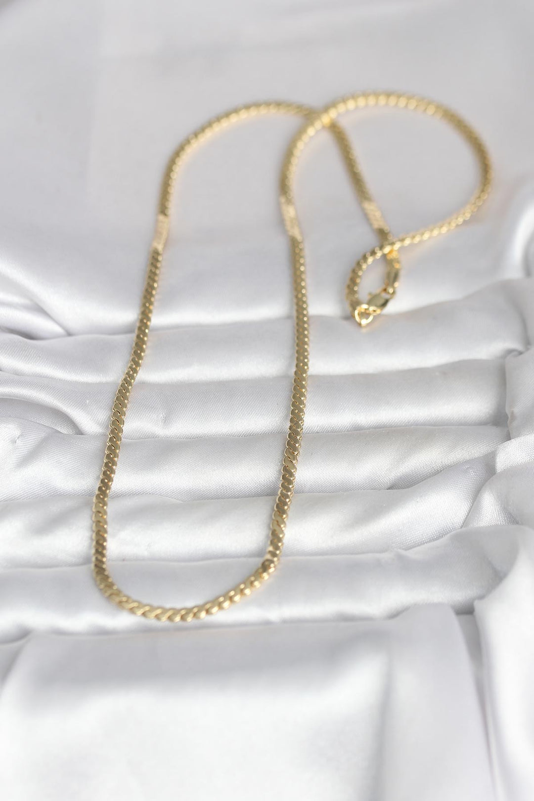 EBJ CM 14K Gold Renk Yassı Ezme Zincir Model 60 cm Kadın Kolye - Bayreuth