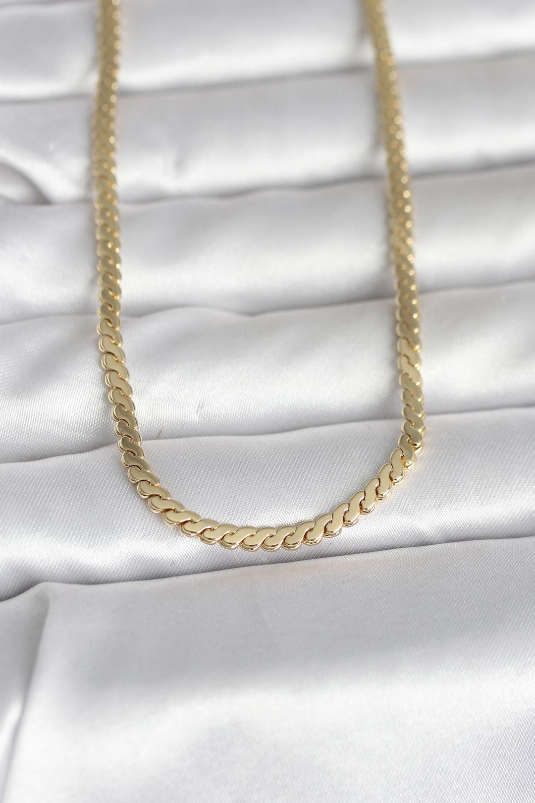 EBJ CM 14K Gold Renk Yassı Ezme Zincir Model 60 cm Kadın Kolye - Bayreuth