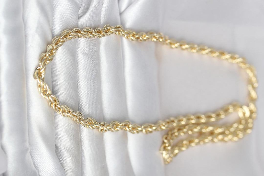 EBJ CM 14K Gold Renk Kalın Burgu Zincirli Model 60 cm Kadın Kolye - Leonberg