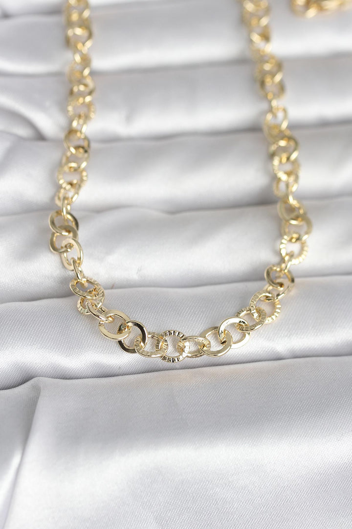 EBJ CM 14K Gold Renk Kalın Halka Zincirli 60 cm Kadın Kolye - Palaiseau