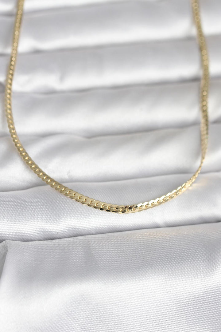 EBJ CM 14K Gold Renk Yassı Zincir Model 45 cm Kadın Kolye - Westerville