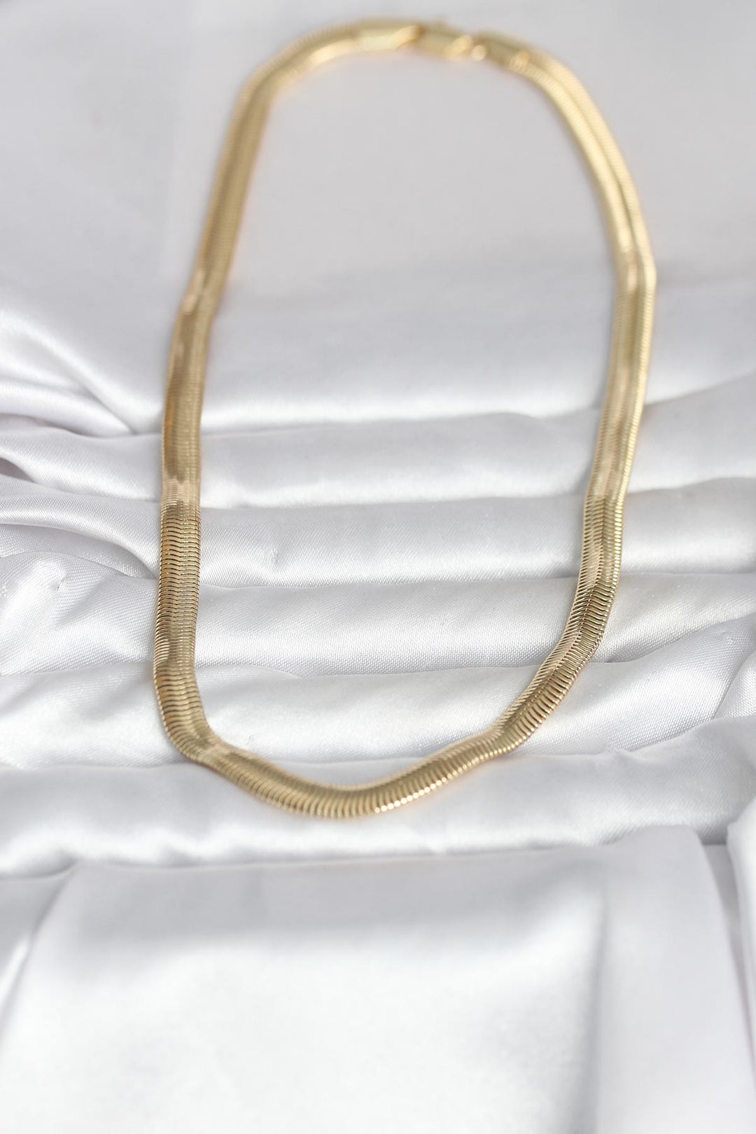 EBJ CM 14K Gold Renk Kalın Yassı Yılan Zincir Model 45 cm Kadın Kolye - Hackensack