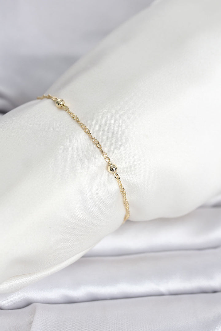 EBJ CM 14K Gold Renk Burgu Topçuk Model Kadın Bileklik - Kearny