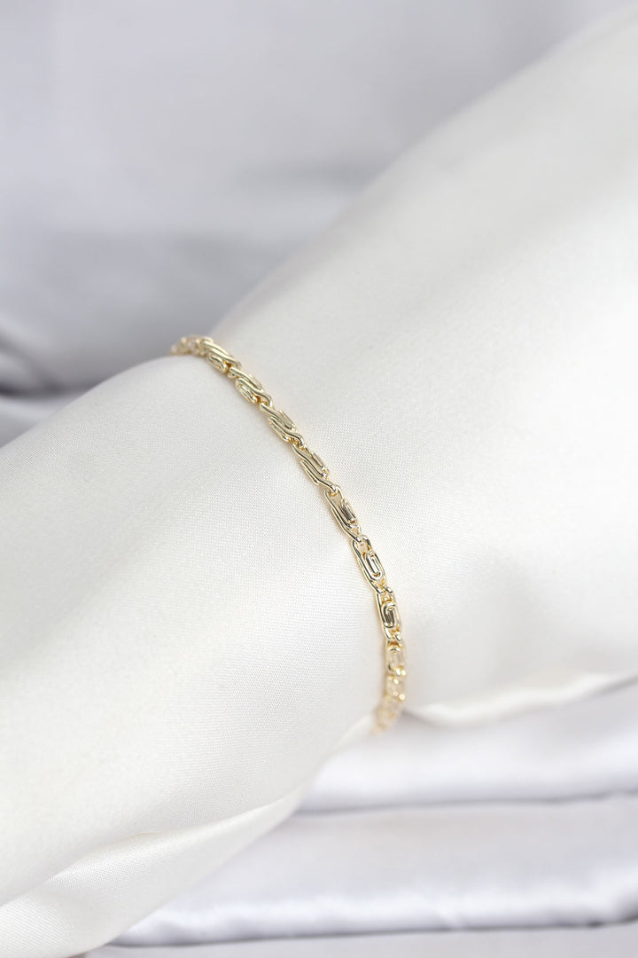EBJ CM 14K Gold Renk Burgu Zincirli Model Kadın Bileklik - Guadalajara