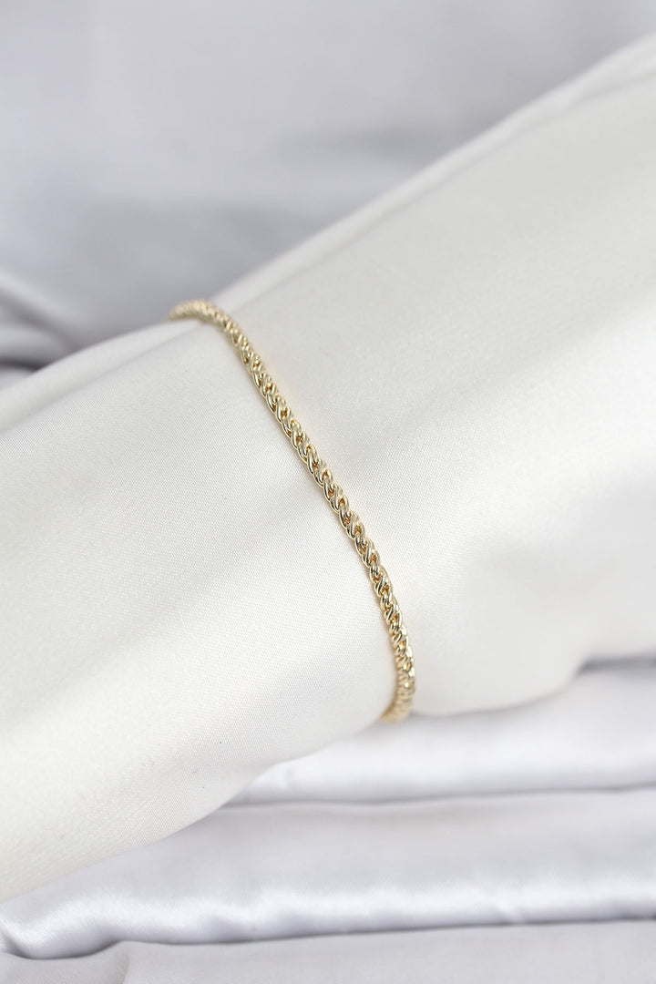 EBJ CM 14K Gold Renk Burgulu Zincir Model Kadın Bileklik - Canton